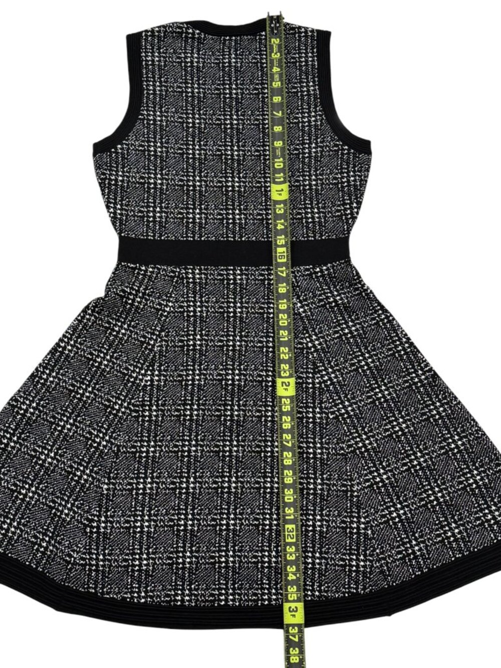 Kate ♠️ Spade "Out West" Mod Plaid Sweater Dress NWT Small Black White Wool NWT - Picture 8 of 10